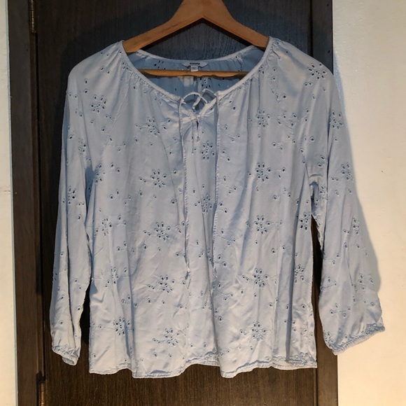 Sonoma Tops - Women’s Sonoma baby blue eyelet blouse